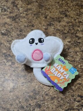 BARK White Manta Baby Plush Dog Toy with Pink & Lavender Accents NWT XS-S 0-20 P